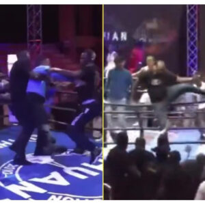 Mencekam! Detik-detik Wasit Tinju Dikeroyok dan Dilempar Keluar Ring saat Duel Kelas Bantam 